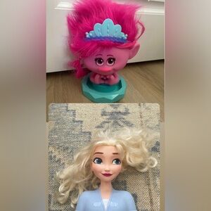 Poppy and Elsa doll heads bundle
